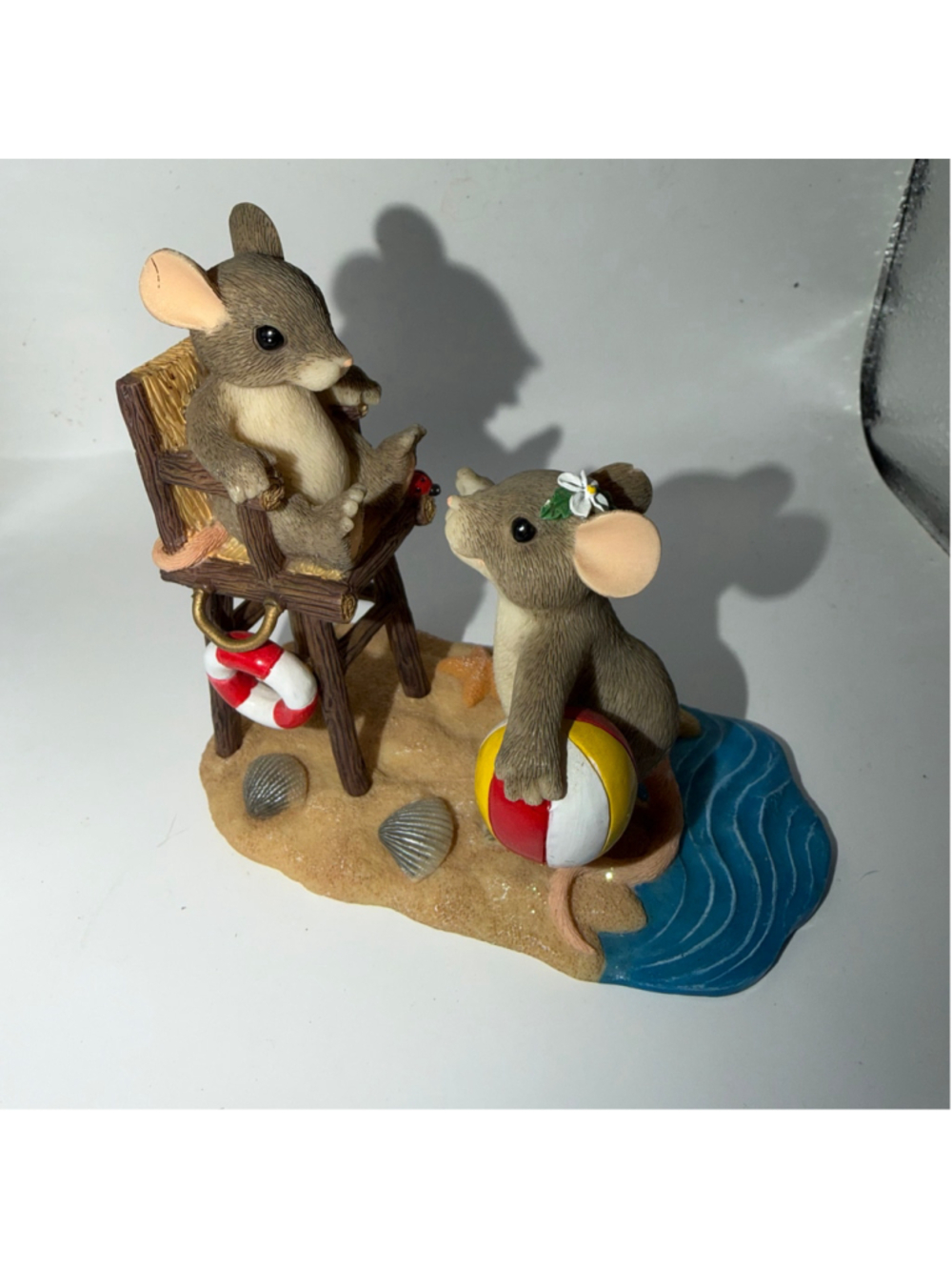 Vintage Fitz & Floyd Handcrafted Charming Tails A Real Lifesaver Figurine Decor